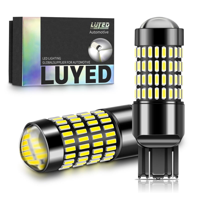 LUYED 7443 7440 LED Bulb 3400 Lumens Extremely Bright 4014 102-EX Chipsets 7441 7444 992 LED Bulbs with Projector for Backup Reverse Lights Tail Brake Signal Lights,Xenon White,Pack of 2 - Image 1